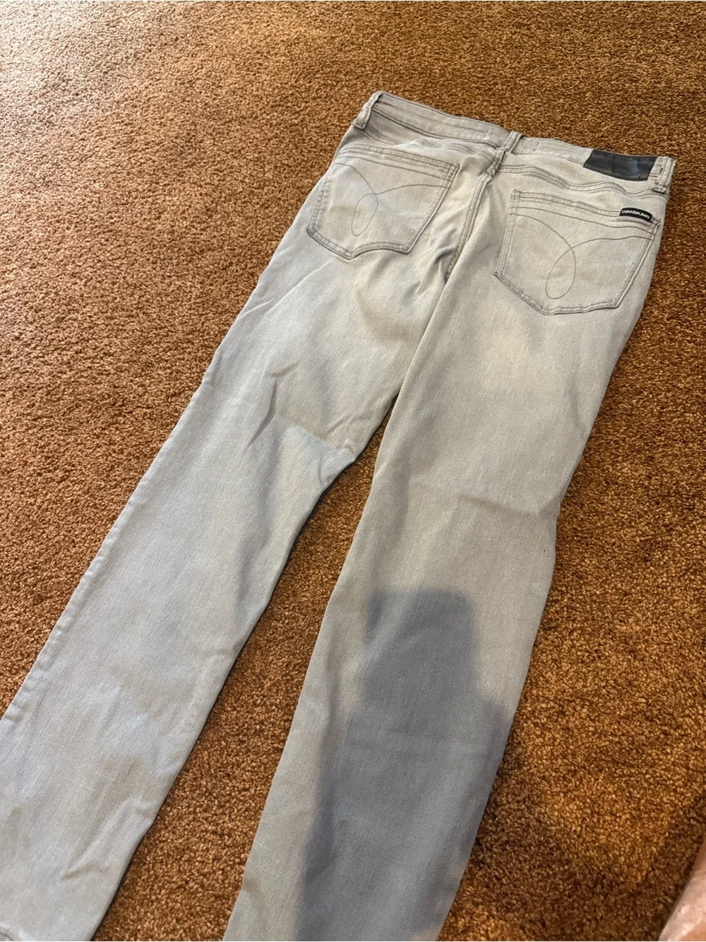 Men’s Slim Straight Jeans in Light Gray